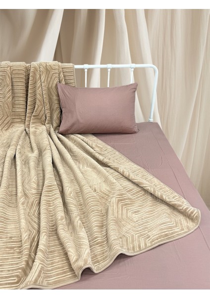 Tek Kişilik Battaniye Kalın Embos Bej fiyatları