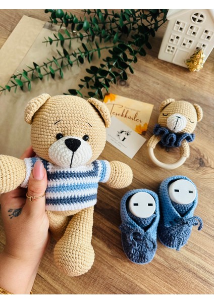 Amigurumi Kazaklı Ayıcık Set