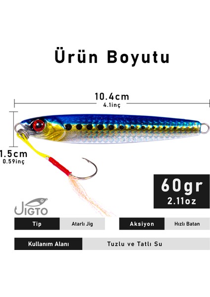 Jig Zoka Suni Yem 60Gr 10cm JIGTO Tide 60-Bnk-02 indirimleri