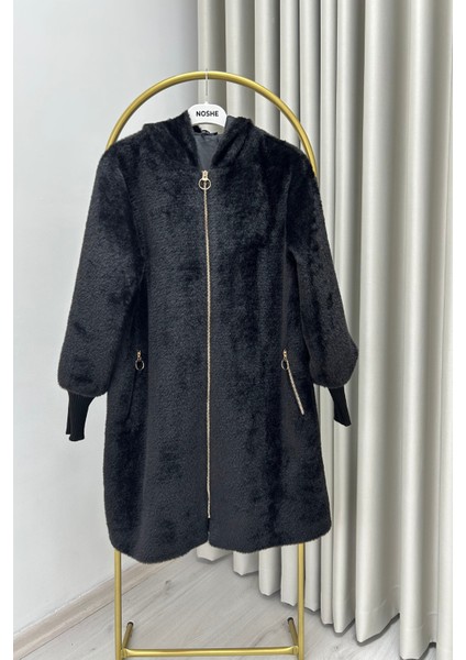 Noshe Premium Kalite Astarlı ve Kapüşonlu Angora Kaban fiyatları