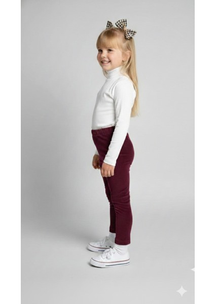 Kız Çocuk Fitilli Kadife Tayt - Lila Rahat Kışlık Esnek Leggings fiyatları