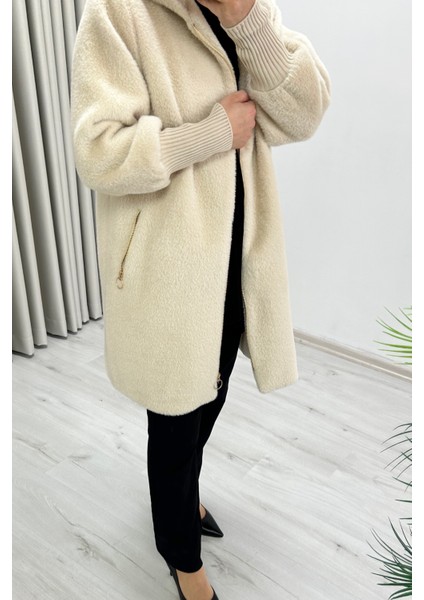 Noshe Premium Kalite Astarlı ve Kapüşonlu Angora Kaban modelleri