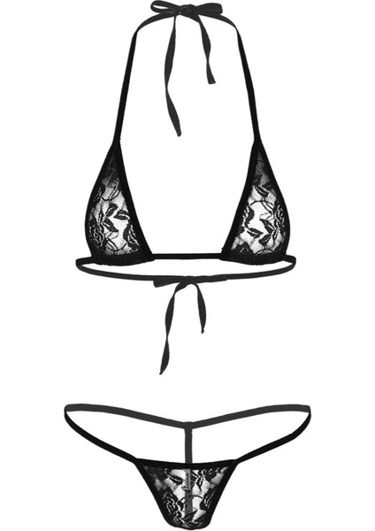 Büyük Beden Dantelli Siyah Fantezi Sütyen Külot Takımı modelleri