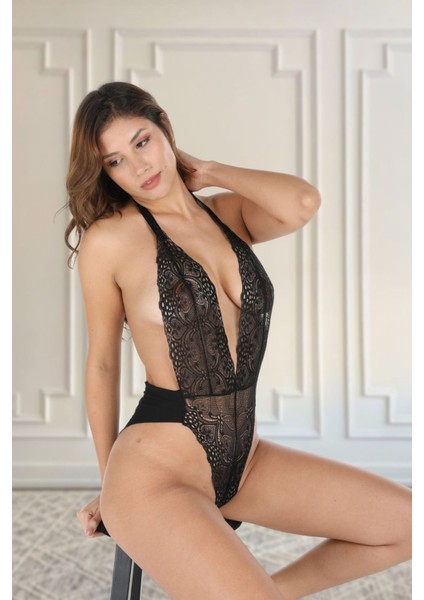 Siyah Dantelli Fantezi Bodysuit - 857 modelleri