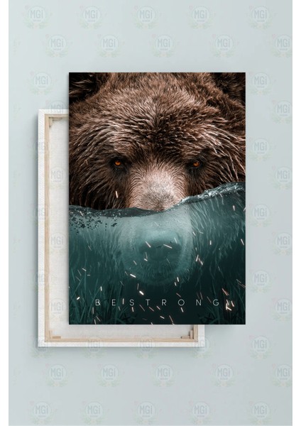 Bestrong Yazılı Ayı Kanvas Tablo – Modern Dekorasyon fiyatları