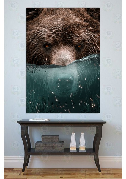 Bestrong Yazılı Ayı Kanvas Tablo – Modern Dekorasyon modelleri