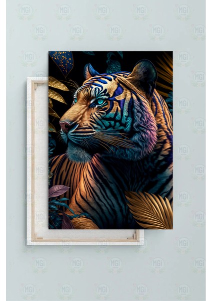 Doğa & Modern Dekor Mavi Gözlü Leopar Kanvas Tablo Salon Oturma Odası Duvar Süsü fiyatları