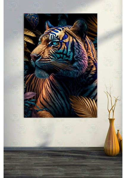 Doğa & Modern Dekor Mavi Gözlü Leopar Kanvas Tablo Salon Oturma Odası Duvar Süsü fırsatları