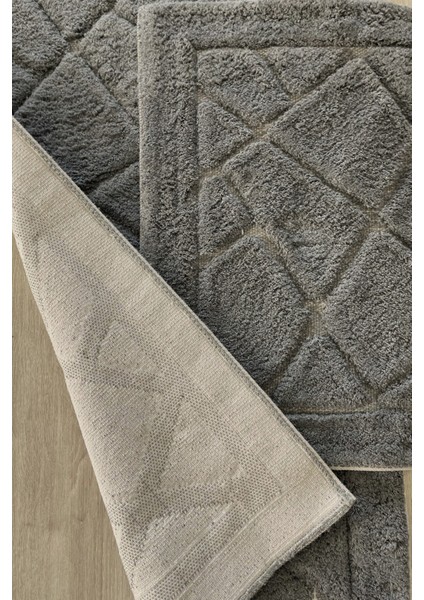 %100 Pamuk Tafting Su Emici Yumuşak Dokulu Banyo Paspas Seti, Banyo Halısı 2 Li Set 60X100 - 50X60 fiyatları