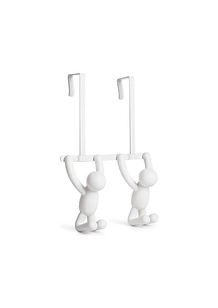 Umbra 1004260-660 Çift Kancalı Buddy Kapı Portmantosu, Plastik, Beyaz, 21,6 x 30,5 x 10,8 cm