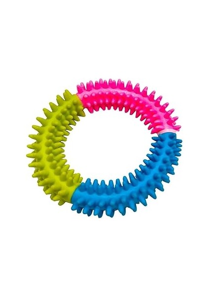 Renkli Dikenli Halka Köpek Oyuncağı 12 cm