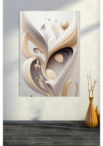 Minimalist Modern Soyut Kanvas Tablo Krem Bej Kahverengi Dalga Dekor Salon Duvarı fırsatları