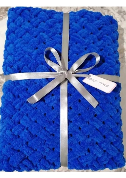 El Örgüsü Alize Puffy Bebek ve Tv Battaniyesi Koyu Mavi Hasır Desen modelleri