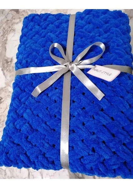 El Örgüsü Alize Puffy Bebek ve Tv Battaniyesi Koyu Mavi Hasır Desen fırsatları