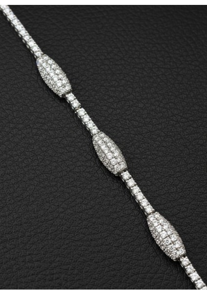 925 Ayar Gümüş Rodyum Kaplamalı Su Yolu Model Zirkon Taşlı Kadın Bileklik (Rodyum Kaplamalı) fiyatları