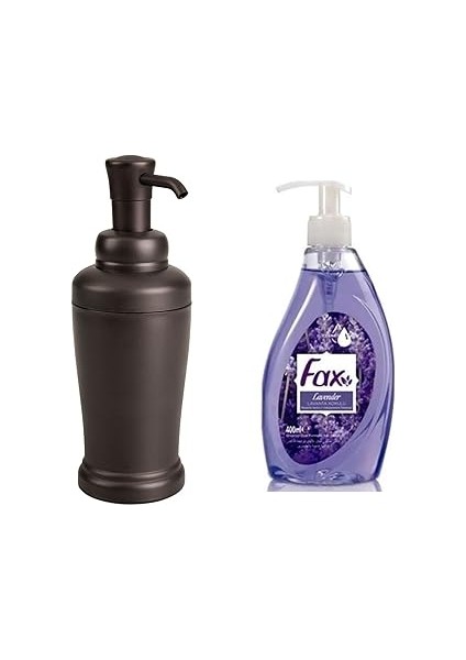 Bosphorus Homi Abs Bronz Kahverengi̇ Sivi Sabunluk ve 1 Adet 400 ml Sivi Sabun Lavanta Kokulu