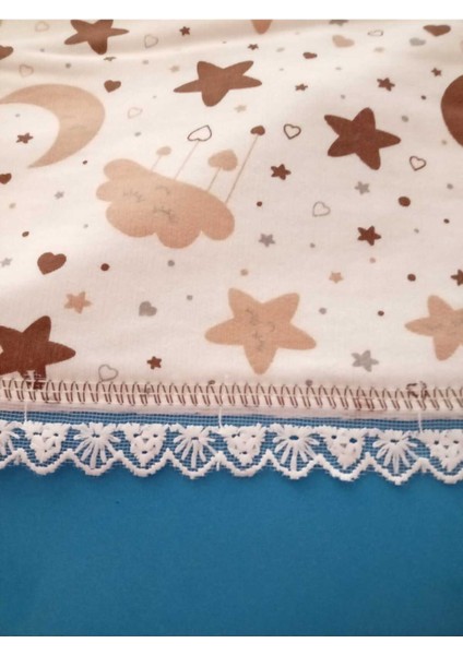 Yanpa Kalın Çift Katlı Kenarları Güpür Detaylı Penye Bebek Battaniyesi 100/100 Pamuklu fırsatları