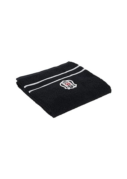 Taç Beşiktaş Arma Lisanslı DÜZ%100 Pamuk Yüz Havlusu, Siyah, 50X90 cm