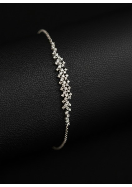 925 Ayar Gümüş Su Yolu Zirkon Taşlı Kadın Bileklik (Rodyum Kaplamalı) fırsatları