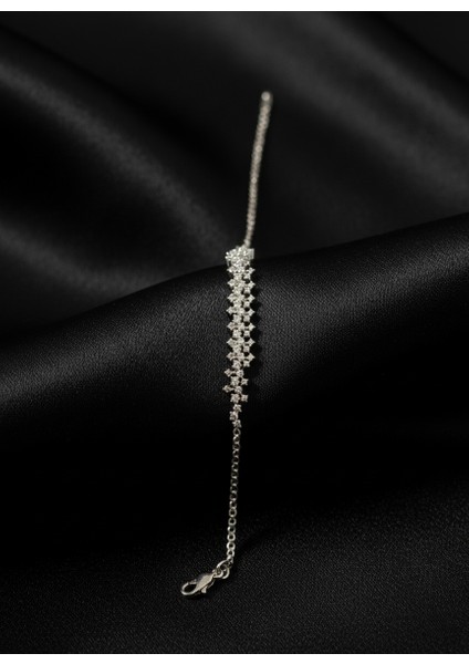 925 Ayar Gümüş Su Yolu Zirkon Taşlı Kadın Bileklik (Rodyum Kaplamalı) indirimleri