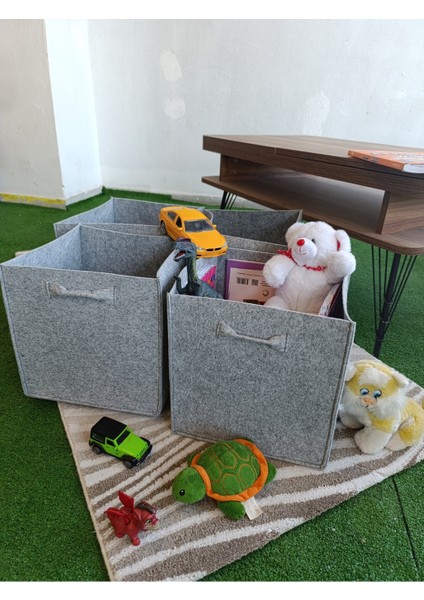 4 Lü Set 3mm Kalın Keçe Dolap Içi Düzenleyici Çocuk Oyuncak Kutusu Organizer indirimleri