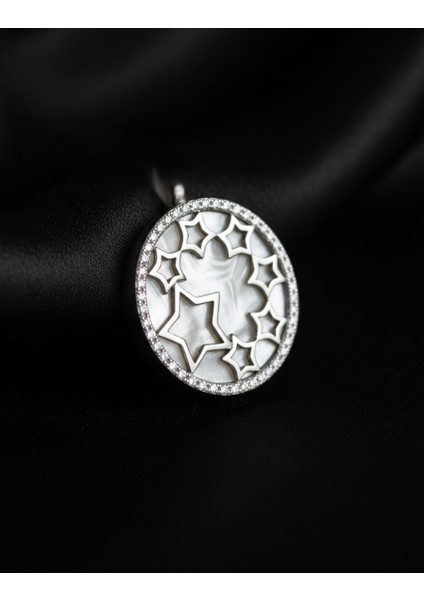 Taşlı Yıldızlı 925 Ayar Gümüş Kadın Kolye (Rodyum Kaplamalı) indirimleri