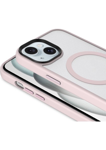 iPhone 14 Kılıf Mat Arka Yüzey Wireless Şarj Özellikli Zore Flet M-Safe Kapak - Turuncu modelleri