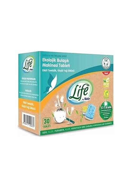 Life Ekolojik Bulaşık Makinesi Tableti (30'lu)