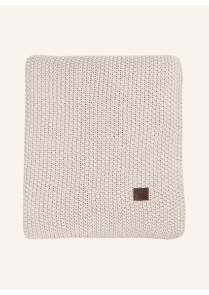 Nordic Knit Pamuk Battaniye 130X170 cm Deri Detaylı Kalın Örgü Tasarım fiyatları