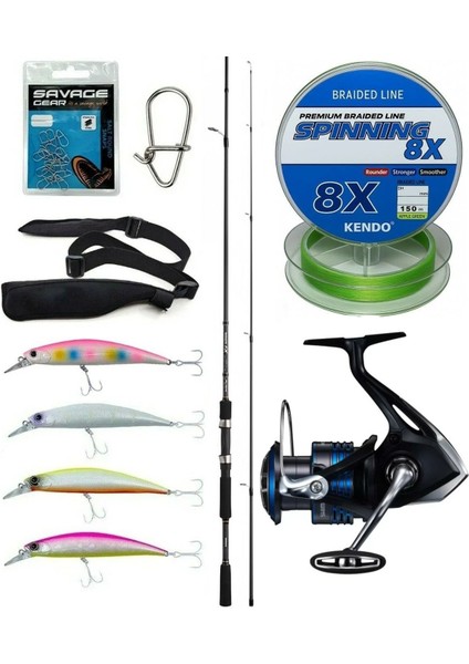 Spin Olta Seti Shimano Kamış Fx Xt Spinning Moderate Fast 2,70M 14-40G 2pc&shimano Makina Nexave 4000 Fı