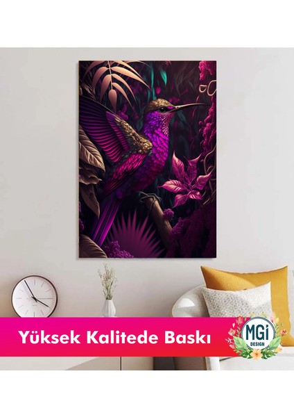 Canlı Renkler Mor Kolibri Kuş Kanvas Tablo Bohem Dekorasyon Yatak Odası fırsatları