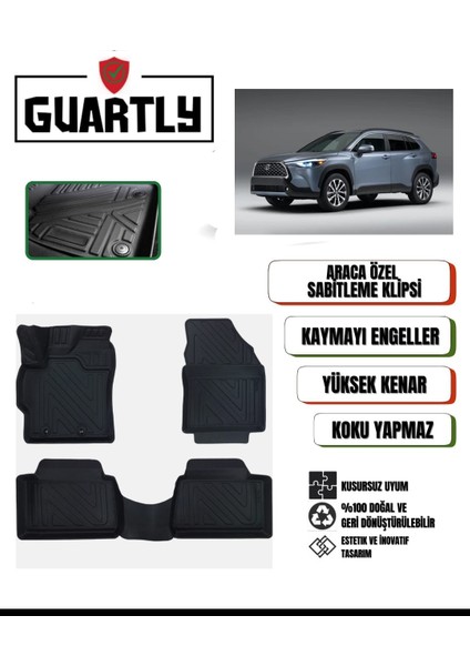 Toyota Corolla Cross 2022 ve Sonrası Uyumlu Araca Özel Premium 5d Havuzlu Paspas Takımı