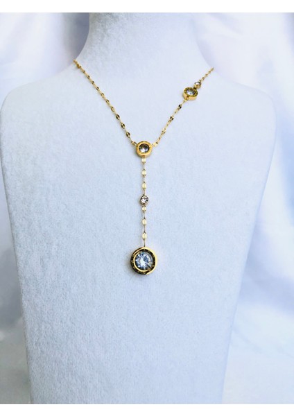 Roma Rakamlı Taş Çelik Kolye