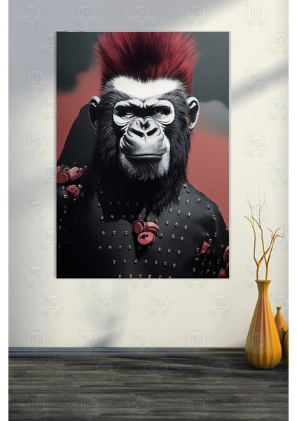 Modern Salon Dekorasyonu Punk Goril Kanvas Tablo Duvar Dekoru Oturma Odası Tablosu