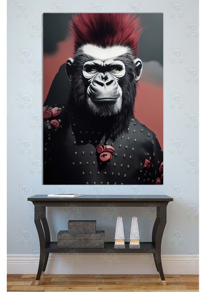 Modern Salon Dekorasyonu Punk Goril Kanvas Tablo Duvar Dekoru Oturma Odası Tablosu modelleri