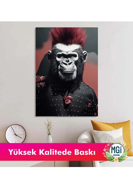 Modern Salon Dekorasyonu Punk Goril Kanvas Tablo Duvar Dekoru Oturma Odası Tablosu fırsatları