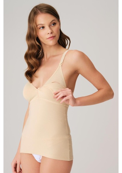 Modal Pamuklu Lohusa Önden Açılan Ten Emzirme Atleti modelleri