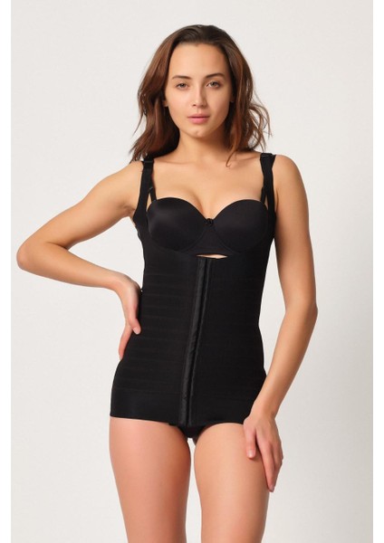 Siyah Mı Emay 2916 Karyoka Destekli Agraflı Atlet Korse