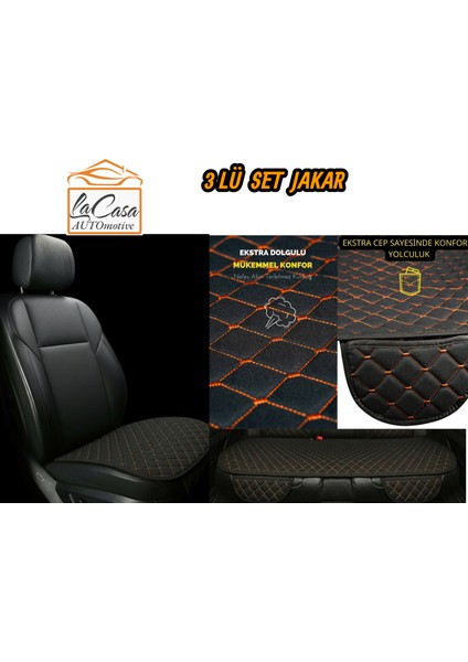 La Casa Automotive Lacasa Automotive Ortopedik Ergonomik,cepli Kaymaz Jakar Kumaş Oto Kılıf-Minder (3parça Set) fırsatları