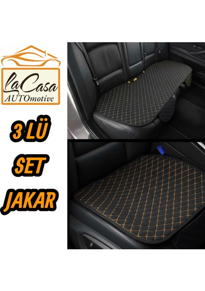 La Casa Automotive Lacasa Automotive Ortopedik Ergonomik,cepli Kaymaz Jakar Kumaş Oto Kılıf-Minder (3parça Set)