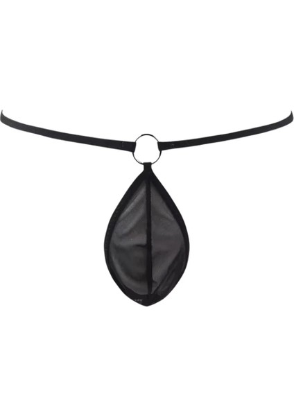 Fantezi Siyah Transparan Halkalı Tül Erkek String Seksi Erkek Iç Çamaşırı