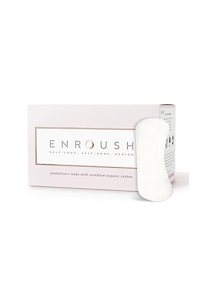 Enroush 100% Organik Pamuklu Günlük Ped | Saf ve Toksinsiz | Konforlu & Ferah | Utra Ince & Hava Ge
