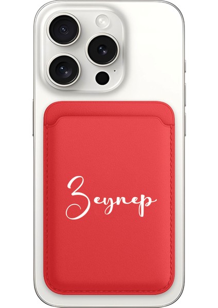 iPhone 11 12 13 14 15 16 17 Pro Max Air Kılıf Magsafe Kartlık Kişiye Özel Isim Yazılı Kırmızı - Airstone