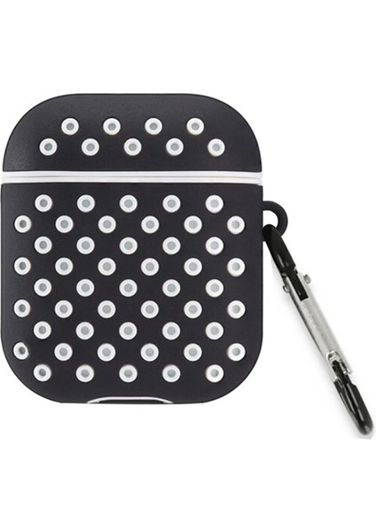 Airpods 3 (3.nesil) Spor Delikli Kılıf - Siyah-Beyaz