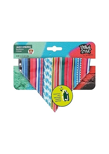 M-Pets Jazz Stripes Bandana Collar (S)