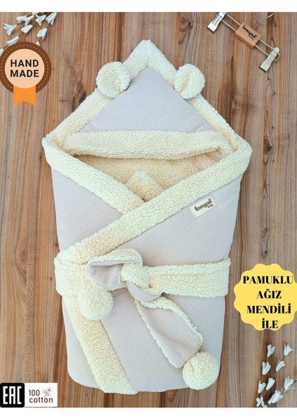 Kışlık Kalın Bebek Battaniyesi %100 Pamuklu Doğal Organik Uyku Kundağı Hastane Çıkışı Yenidoğan Örtü