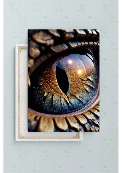Fantastik Yırtıcı Hayvan Gözü Kanvas Tablo Yakın Çekim Ejderha/yılan Gözü Duvar Dekoru fiyatları
