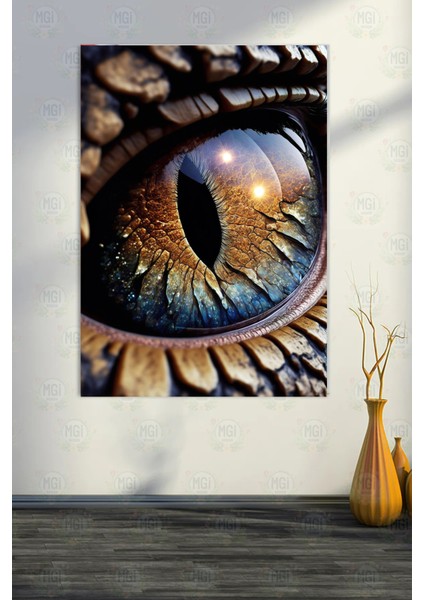 Fantastik Yırtıcı Hayvan Gözü Kanvas Tablo Yakın Çekim Ejderha/yılan Gözü Duvar Dekoru fırsatları