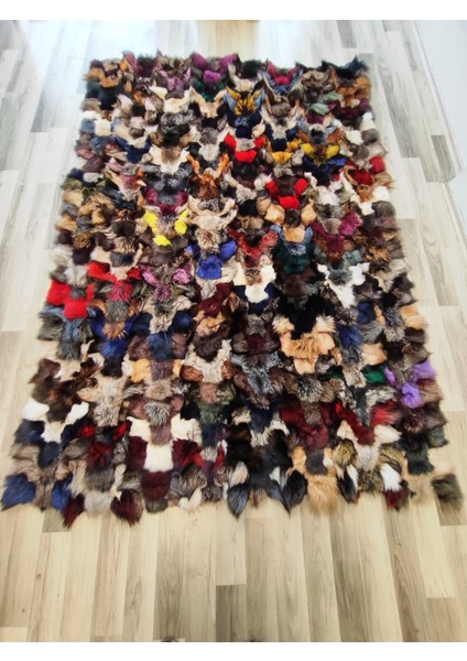 Karışık Renkli Doğal Kürk Halı fırsatları
