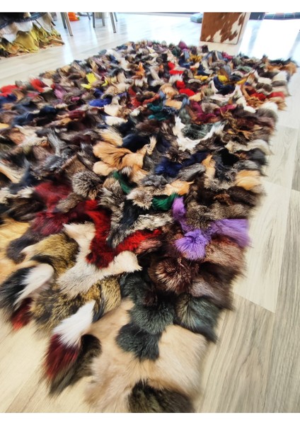 Karışık Renkli Doğal Kürk Halı indirimleri